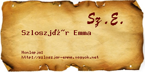 Szloszjár Emma névjegykártya