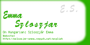 emma szloszjar business card